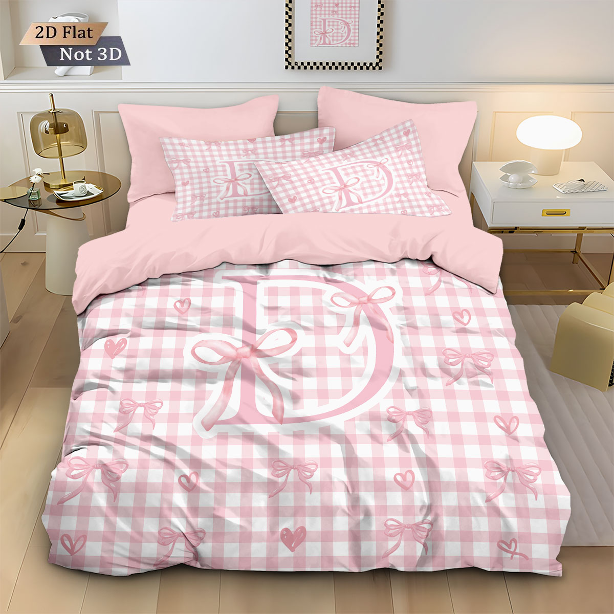 Home Textiles Bedding - Set copripiumino coreless stampato a D