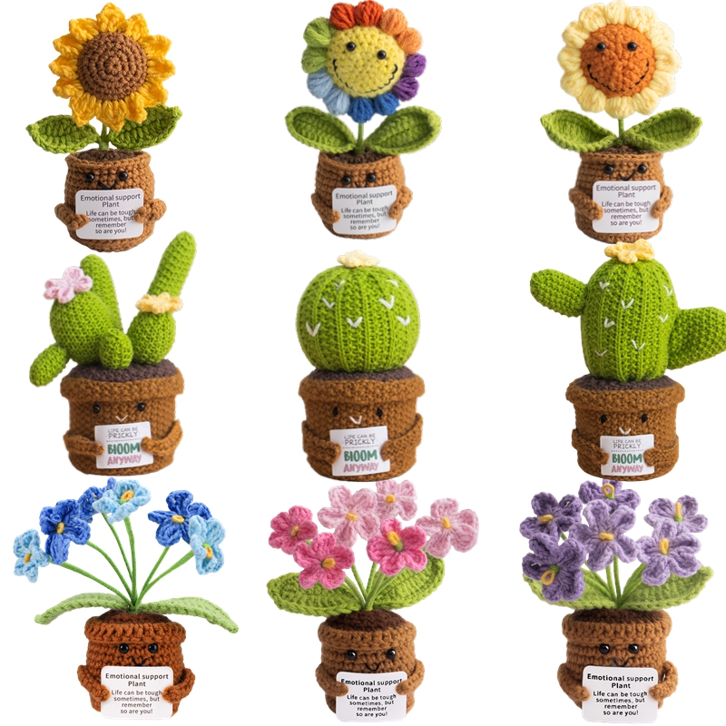 Home And Textiles Today - Cactus e Girasole all'Uncinetto Fatti a